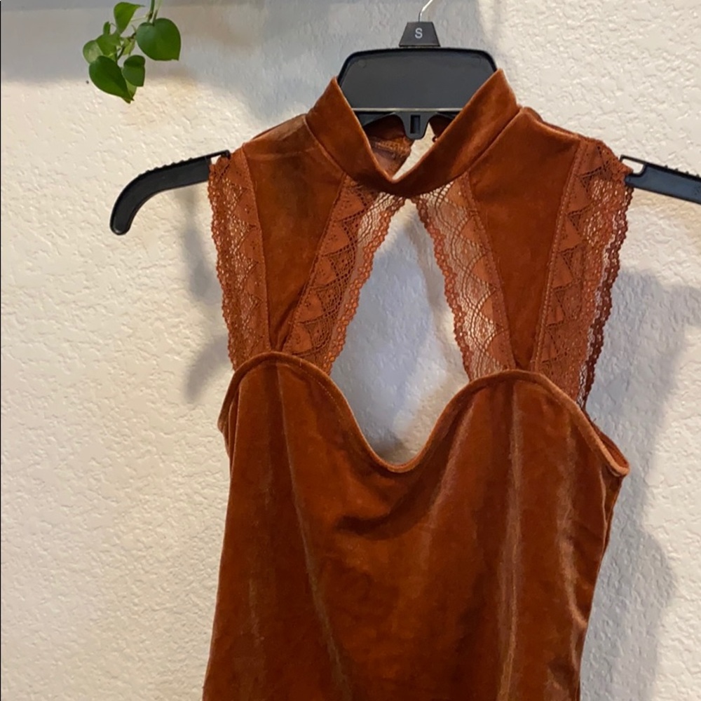 Rust Velvet Body Suit